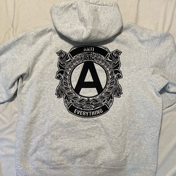 SOLD off platform- Supreme Anti Hooded Sweatshirt Ash Grey - Picture 2 of 9